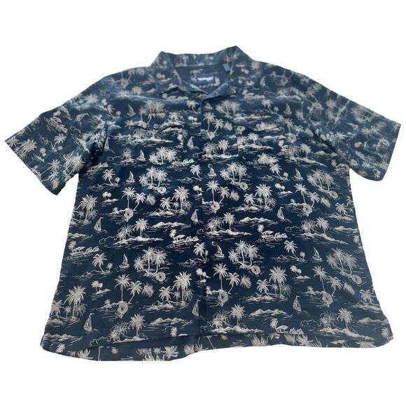 Wrangler Men's Coconut Cowboy Hawaiin Shirt Black Western Snap XL - Picture 2 of 10